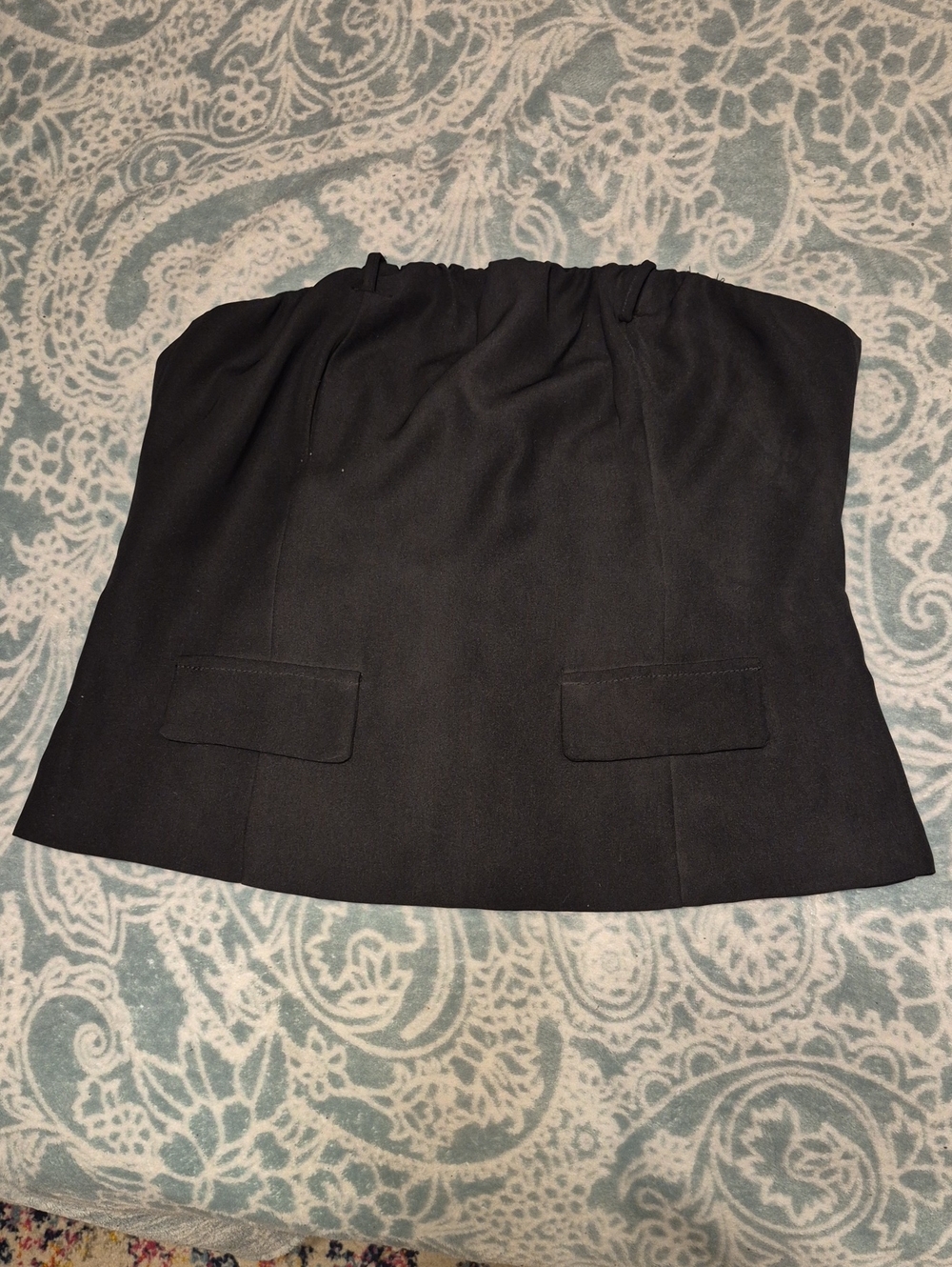 SHEIN Black Strapless Mini Skirt